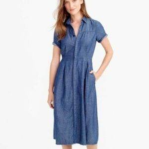 J. Crew Florham Denim Button Up Shirt Dress